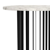 Haven Black Round Genuine White Marble Top End Side Table from Coaster - Luna Furniture