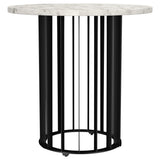 Haven Black 3-Piece Round Marble Coffee and End Table Set from Coaster - Luna Furniture