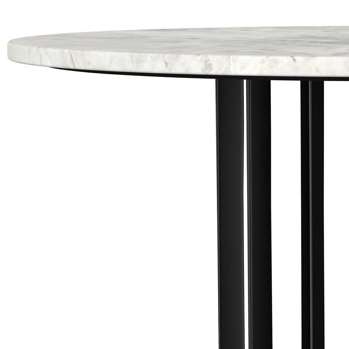Haven Black Round Genuine White Marble Top Coffee Table from Coaster - Luna Furniture