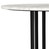 Haven Black Round Genuine White Marble Top Coffee Table from Coaster - Luna Furniture