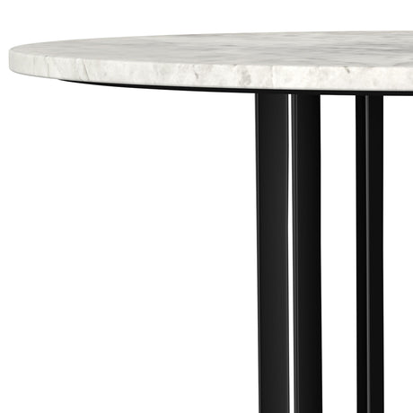 Haven Black Round Genuine White Marble Top Coffee Table from Coaster - Luna Furniture