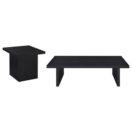 Max Black 2-Piece Rectangular Coffee and End Table Set from Coaster - Luna Furniture