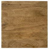 Butte Natural mango wood end table top, close-up of square surface and grain detail