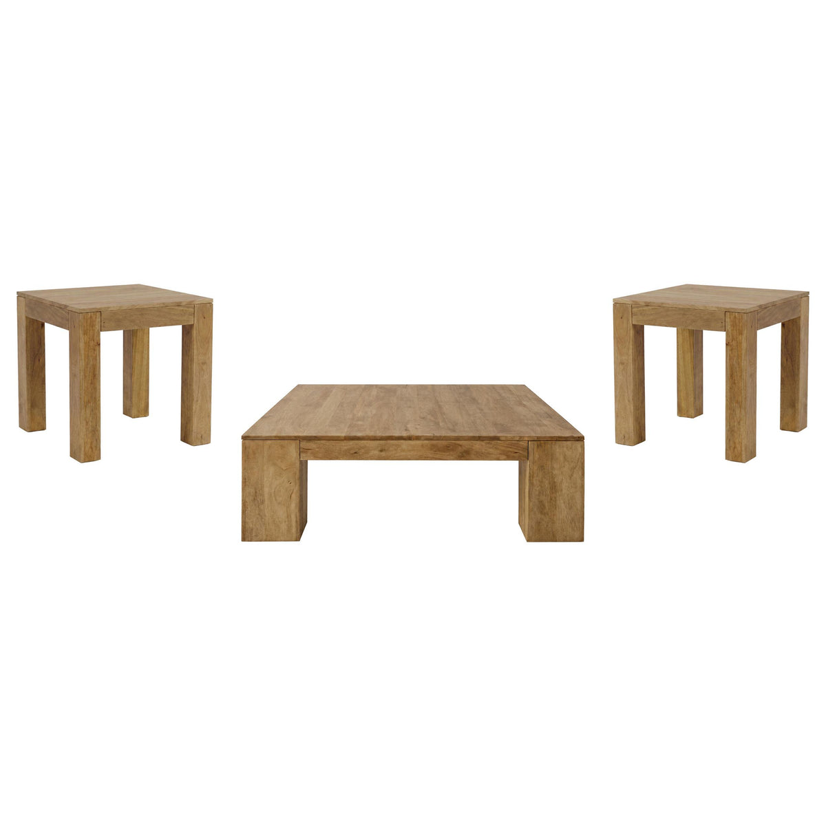 Butte Natural 3-Piece Mango Wood Coffee and End Table Set