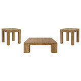 Butte Natural 3-Piece Mango Wood Coffee and End Table Set