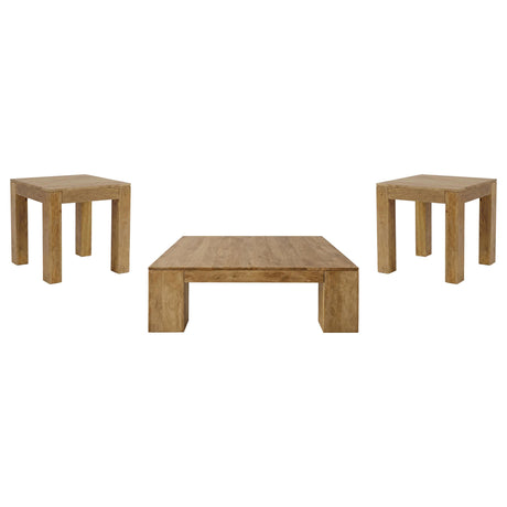 Butte Natural 3-Piece Mango Wood Coffee and End Table Set from Coaster - Luna Furniture