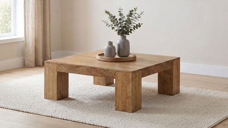 Butte Natural Square Mango Wood Coffee Table from Coaster - Luna Furniture