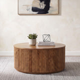 Coffey Light Brown Round Mango Wood Coffee Table
