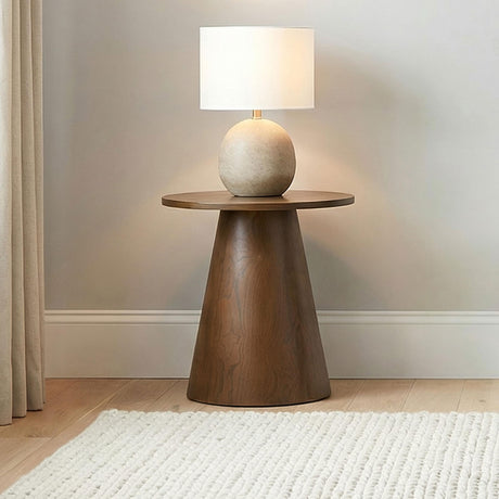 Franklin Dark Brown Round Wood End Table from Coaster - Luna Furniture