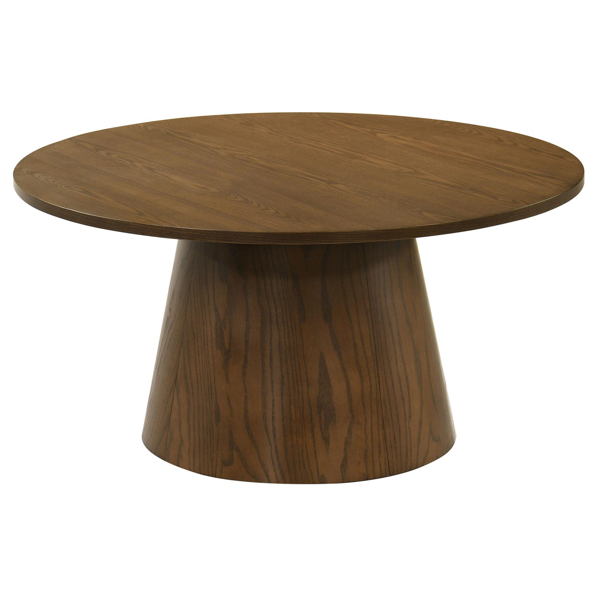 Franklin Dark Brown 2-piece Round Pedestal Coffee Table Set from Coaster - Luna Furniture