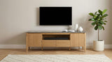 Bradley Gray and Natural 63-inch 2-Door Smart Top TV Stand from Coaster - Luna Furniture