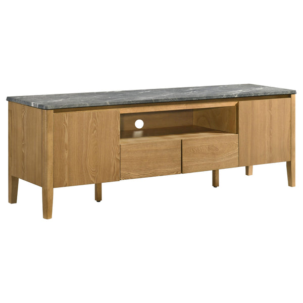 Bradley Gray and Natural 63-inch 2-Door Smart Top TV Stand