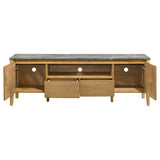 Bradley Gray and Natural 63-inch 2-Door Smart Top TV Stand from Coaster - Luna Furniture
