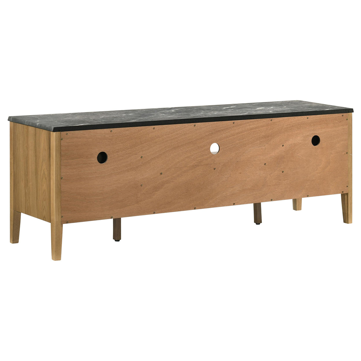 Bradley Gray and Natural 63-inch 2-Door Smart Top TV Stand from Coaster - Luna Furniture