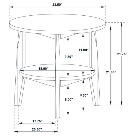 Bradley Gray and Natural Round Smart Top End Side Table from Coaster - Luna Furniture