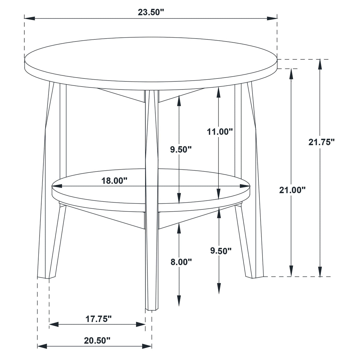 Bradley coffee table, gray marble-look top and natural wood shelf, finish comparison detail