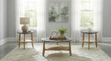Bradley Gray/Natural 3-Piece Round SmartTop Coffee Table Set from Coaster - Luna Furniture