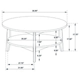 Bradley Gray and Natural Round Smart Top Cocktail Coffee Table from Coaster - Luna Furniture