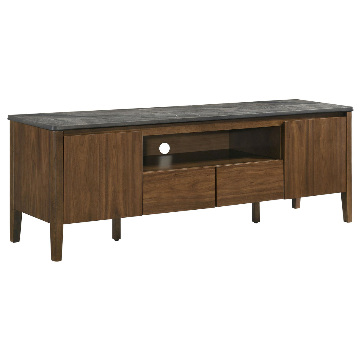 Bradley Smokey Gray and Brown 63-inch 2-Door Smart Top TV Stand from Coaster - Luna Furniture