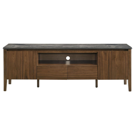 Bradley Smokey Gray and Brown 63-inch 2-Door Smart Top TV Stand from Coaster - Luna Furniture
