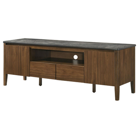 Bradley Smokey Gray and Brown 63-inch 2-Door Smart Top TV Stand from Coaster - Luna Furniture