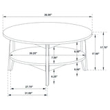 Bradley Smokey Gray and Brown Round Smart Top Cocktail Coffee Table from Coaster - Luna Furniture