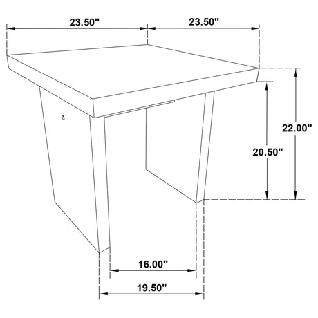 Decker Natural Oak Square Occasional Side End Table from Coaster - Luna Furniture