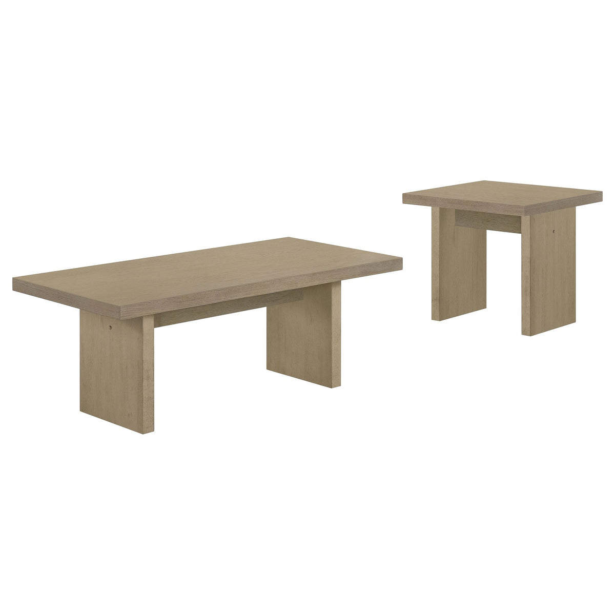 Decker Natural Oak 2-piece Coffee and End Table Set from Coaster - Luna Furniture