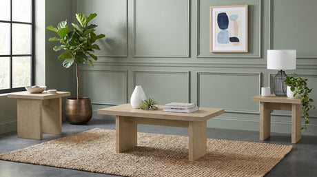 Decker Natural Oak 3-Piece Coffee and End Table Set from Coaster - Luna Furniture