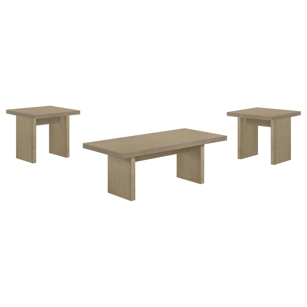Decker Natural Oak 3-piece Coffee and End Table Set from Coaster - Luna Furniture