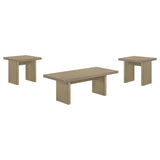 Decker Natural Oak 3-piece Coffee and End Table Set from Coaster - Luna Furniture