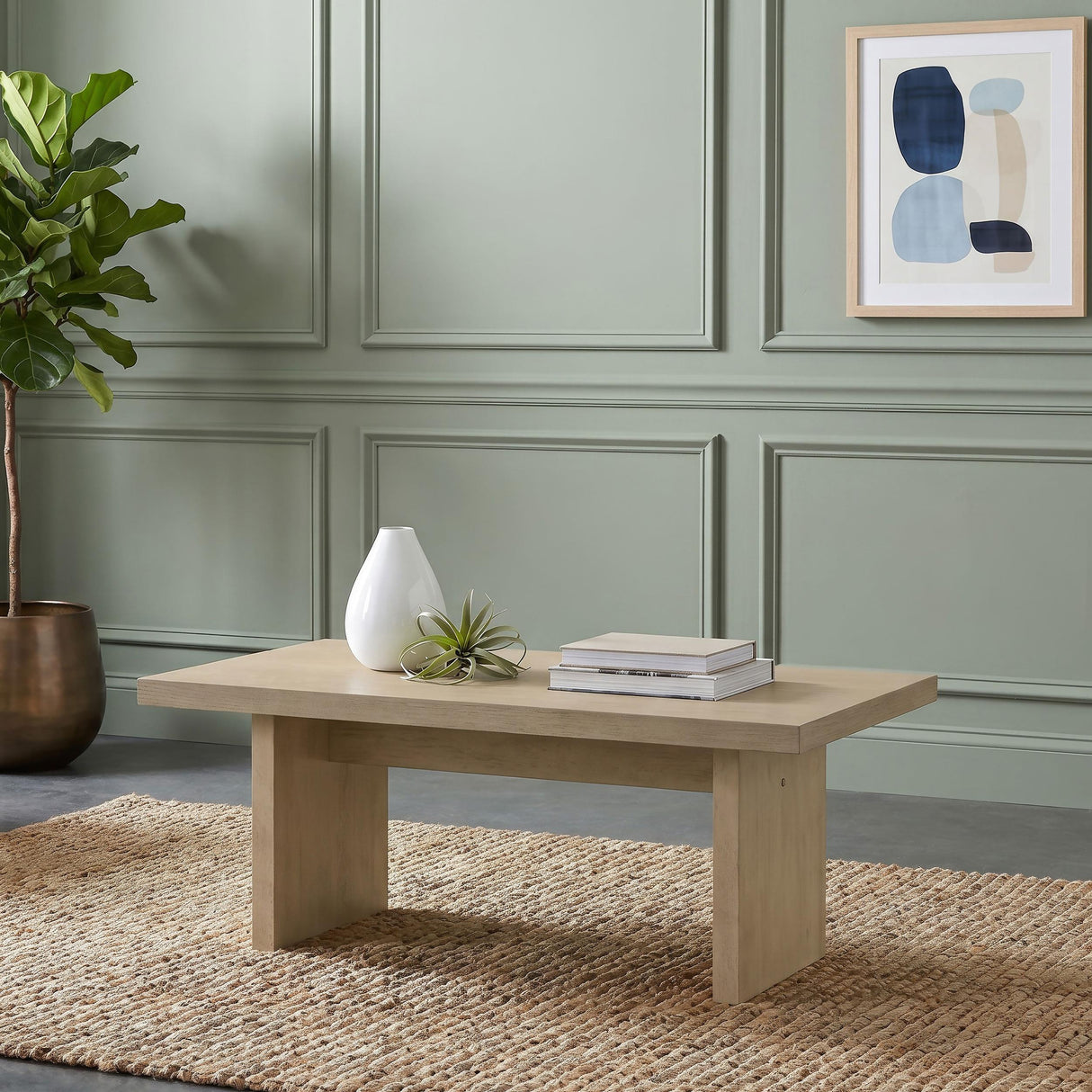 Decker Natural Oak 47-Inch Rectangular Cocktail Coffee Table from Coaster - Luna Furniture