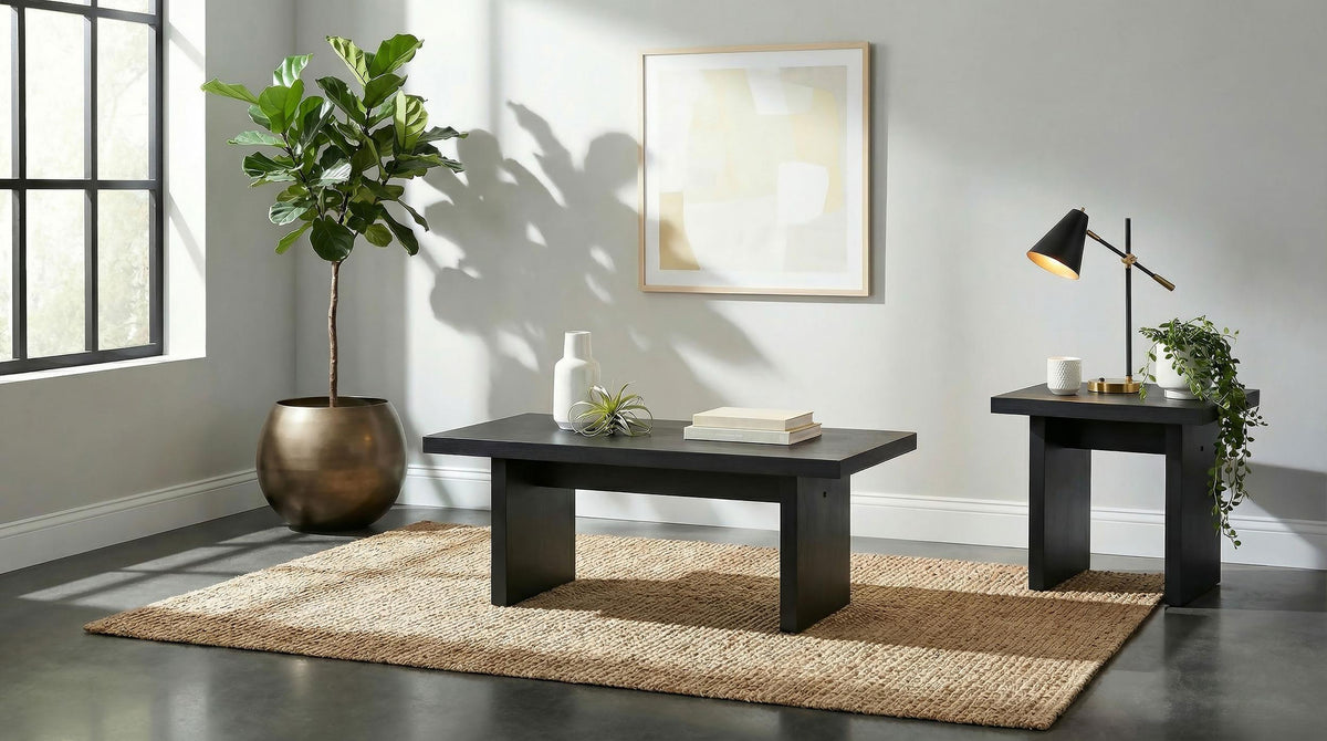 Decker Black 2-piece Coffee and End Table Set from Coaster - Luna Furniture