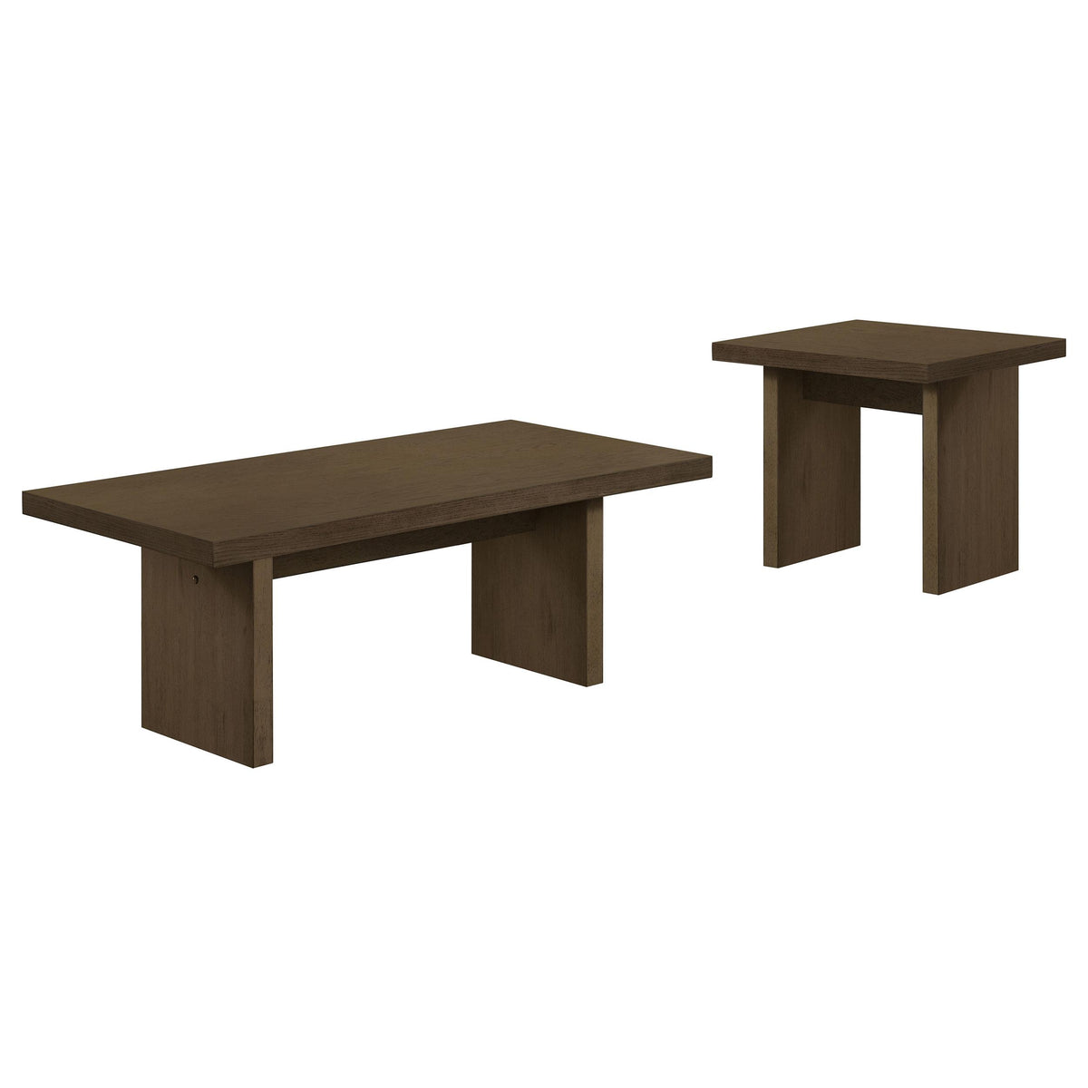 Decker Walnut 2-piece Coffee and End Table Set from Coaster - Luna Furniture