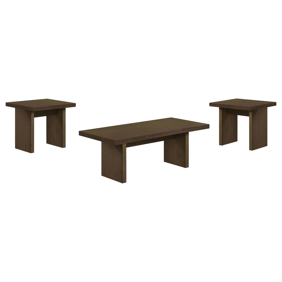 Decker Walnut 3-piece Coffee and End Table Set from Coaster - Luna Furniture