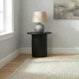 Hamlyn Black Round Fluted Occasional Side End Table from Coaster - Luna Furniture