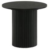 Hamlyn Black Round Fluted Occasional Side End Table from Coaster - Luna Furniture