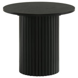 Hamlyn Black 2-Piece Round Fluted Coffee and End Table Set from Coaster - Luna Furniture