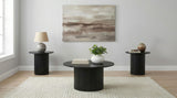 Hamlyn Black 3-Piece Round Fluted Coffee and End Table Set from Coaster - Luna Furniture