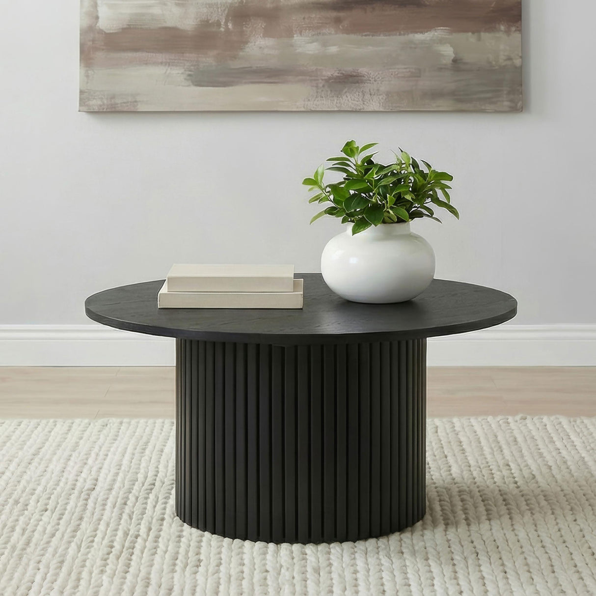 Hamlyn Black Round Fluted Occasional Cocktail Coffee Table from Coaster - Luna Furniture