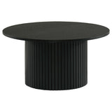 Hamlyn Black Round Fluted Occasional Cocktail Coffee Table from Coaster - Luna Furniture