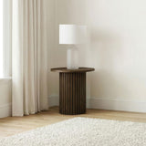 Hamlyn Walnut Round Fluted Occasional Side End Table from Coaster - Luna Furniture