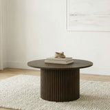 Hamlyn Walnut Round Fluted Occasional Cocktail Coffee Table from Coaster - Luna Furniture
