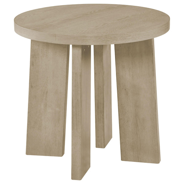 Strouse Natural Oak Round End Table