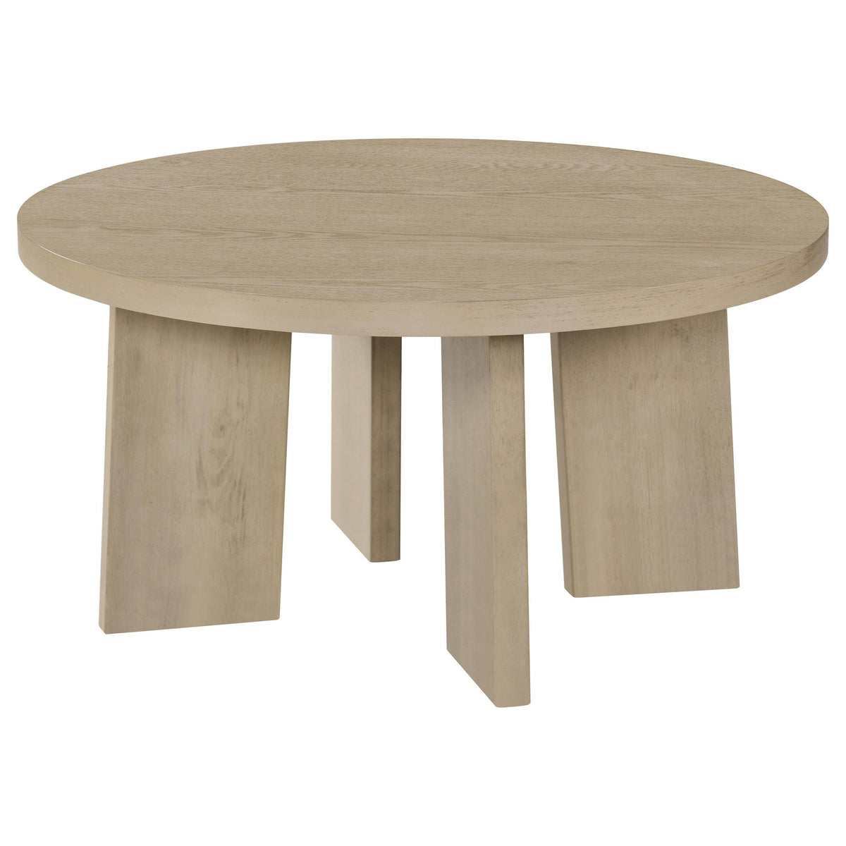 Strouse Natural Oak 2-Piece Round Coffee and End Table Set from Coaster - Luna Furniture