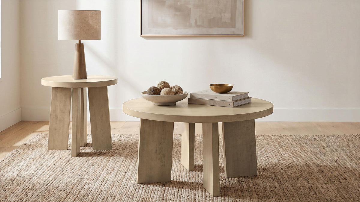 Strouse Natural Oak Round Coffee Table