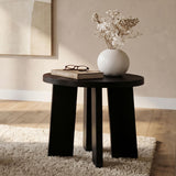 Strouse Black Round End Table