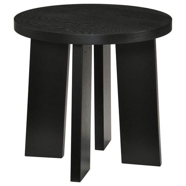Strouse Black Round End Table