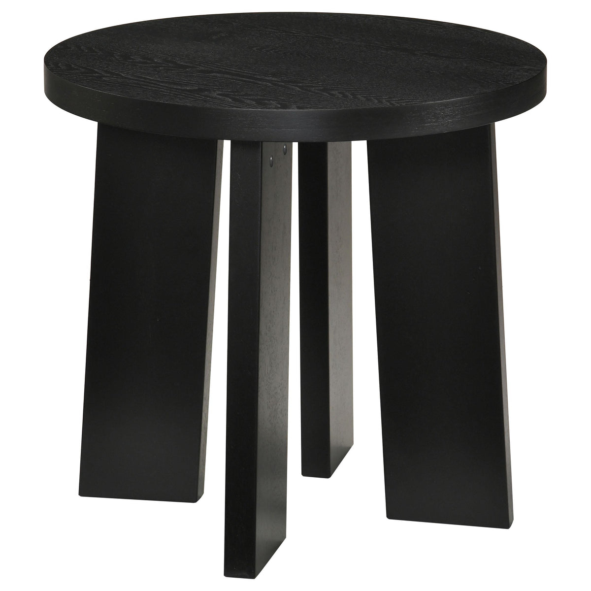 Strouse Black 2-Piece Round Coffee and End Table Set