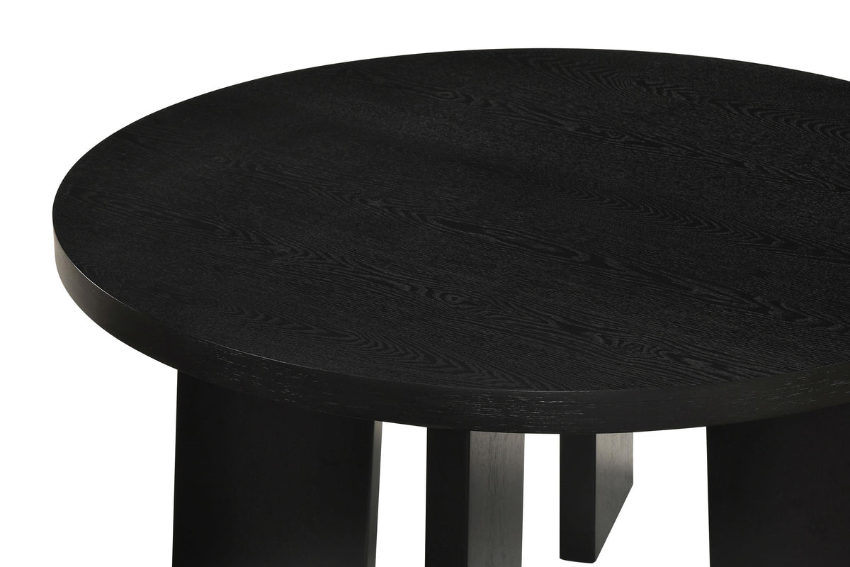 Strouse Black 2-Piece Round Coffee and End Table Set